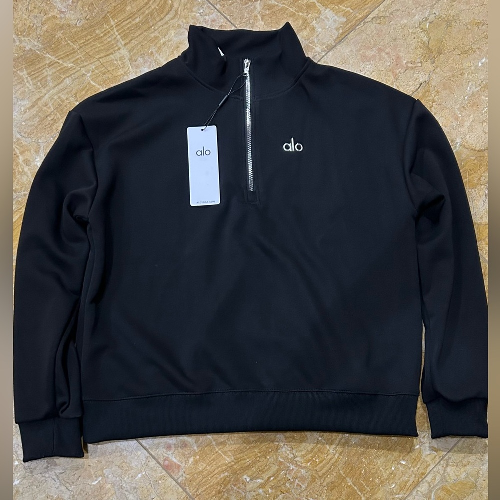 Alo Yoga Men’s Quarter Zip Up Sweater Black Size M